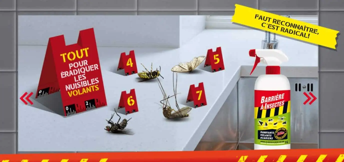 Mise en scène de la publicité Barrière à insectes