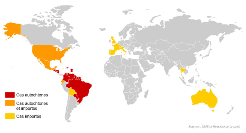 carte virus zika